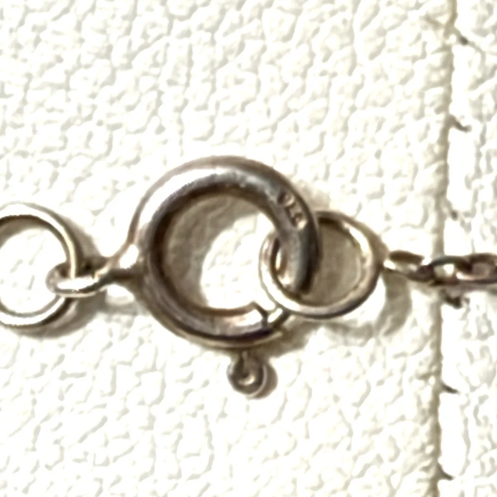 925 Sterling Silver Chain With Small Pearls - Picture 5 of 7